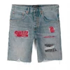 Shop All Purple-Brand Jean Shorts - Bandana Patch Work - Blue - P020-BRI