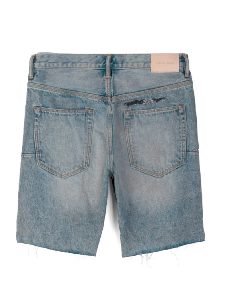 Shop All Purple-Brand Jean Shorts - Bandana Patch Work - Blue - P020-BRI 2 Shop All Purple-Brand Jean Shorts - Bandana Patch Work - Blue - P020-BRI