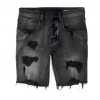 Purple-Brand Jean Shorts - Repair Wash - Black - P020