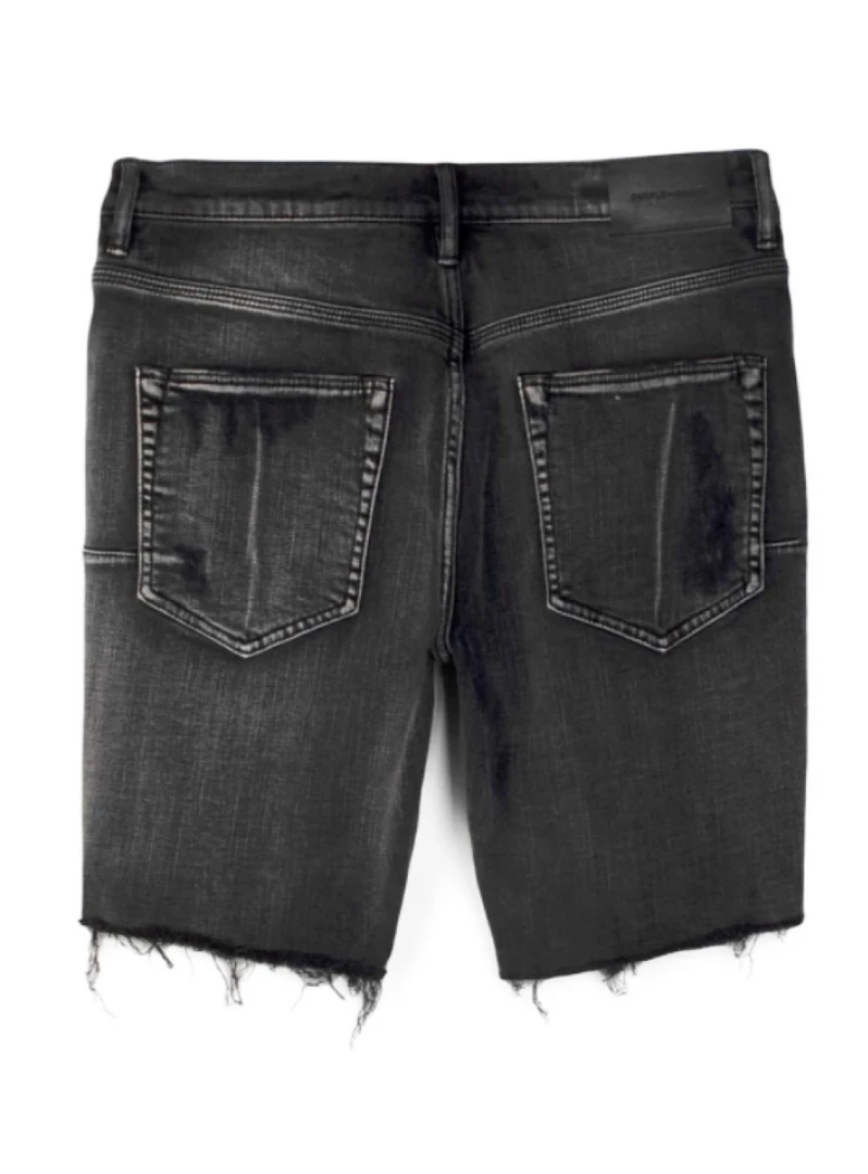 Purple-Brand Jean Shorts - Repair Wash - Black - P020 2 Purple-Brand Jean Shorts - Repair Wash - Black - P020