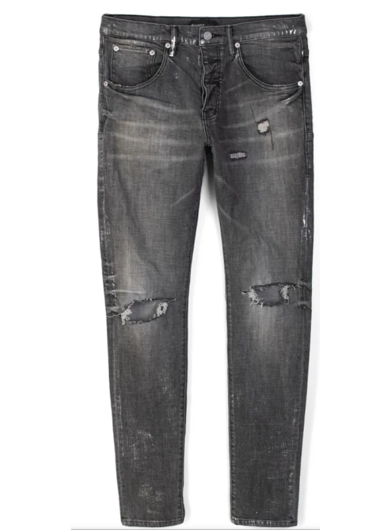 Shop All Purple-Brand Jeans - Grey Vintage Repair - Grey Silver Paint - P002 1 Shop All Purple-Brand Jeans - Grey Vintage Repair - Grey Silver Paint - P002