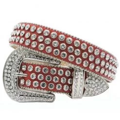 DNA Belt - Stones - Red With Silver Shop All