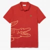 Lacoste Polo Shirt - Fit Crocodile Print Cotton Piqué - Red - PH9739 Shop All