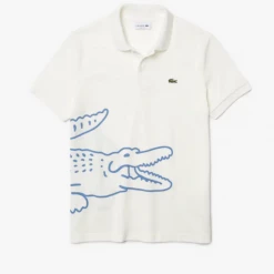 Lacoste Polo Shirt - Fit Crocodile Print Cotton Piqué - White - PH9739 Shop All