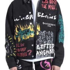 LIFTED ANCHORS Shop All Lifted Anchor Denim Jacket - City Hall - Black - LASP21-50