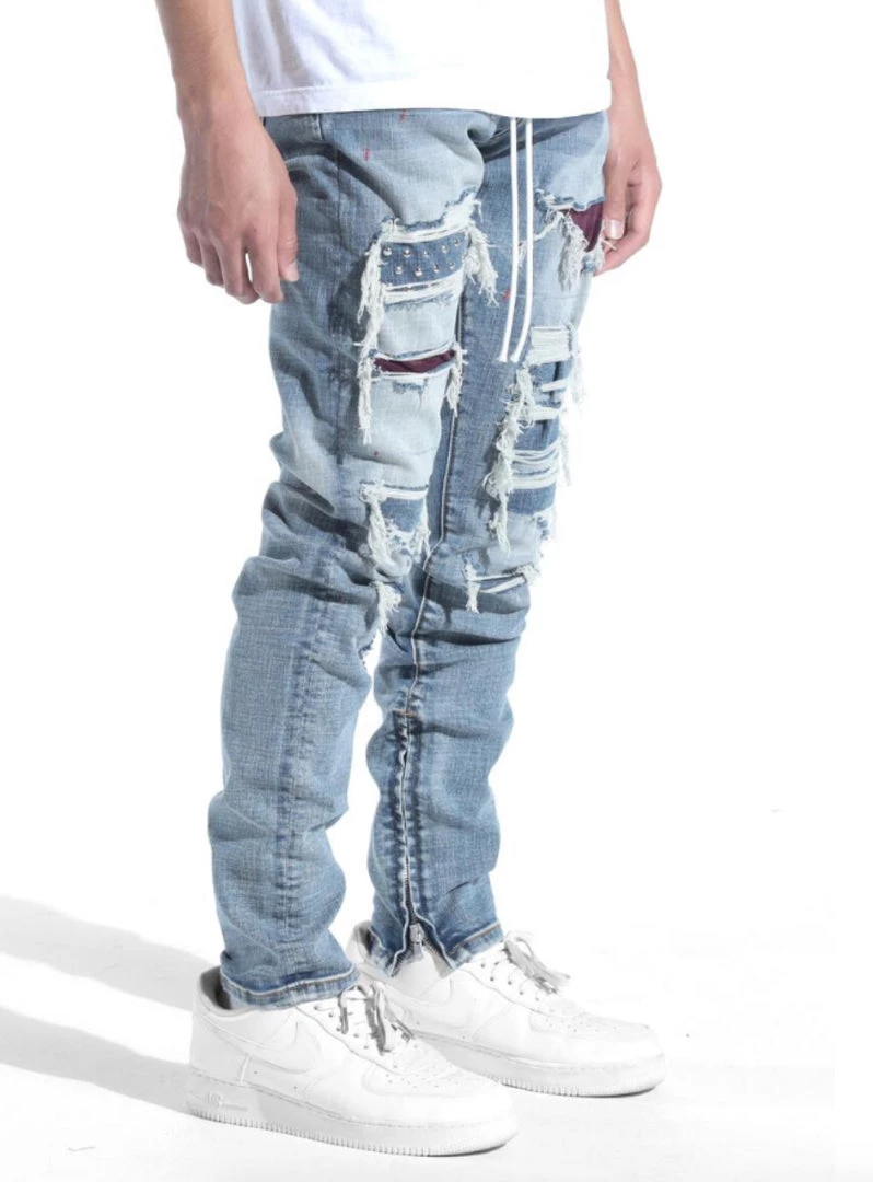 LIFTED ANCHORS Lifted Anchor Patch Denim Pants - Malibu - Blue - LASP21-53 Shop All 2 LIFTED ANCHORS Lifted Anchor Patch Denim Pants - Malibu - Blue - LASP21-53 Shop All