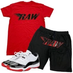 Rawyalty Short Set - Leather Raw - Red And Black