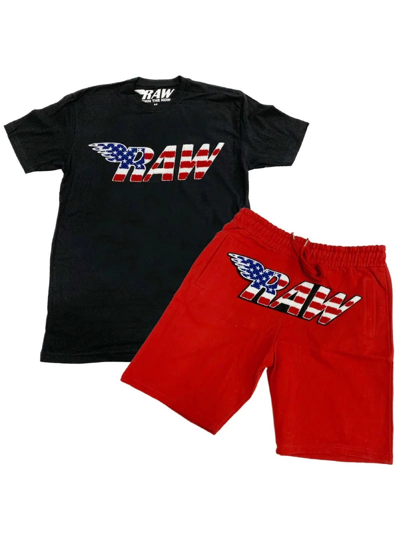 Rawyalty Short Set - Independence - Black And Red New Arrivals 1 Rawyalty Short Set - Independence - Black And Red New Arrivals