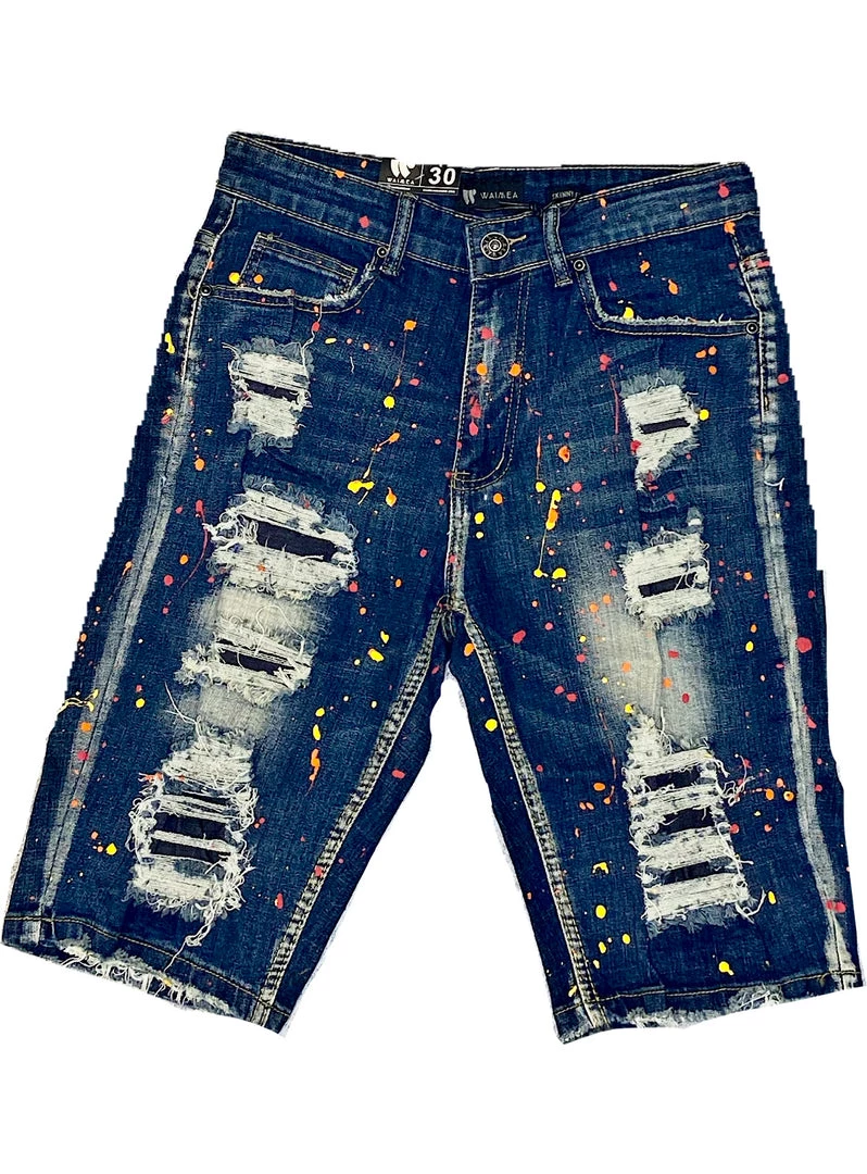 Shop All Waimea Jean Shorts - Paint - Indigo - M7313D 1 Shop All Waimea Jean Shorts - Paint - Indigo - M7313D