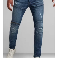 G-Star Jeans - 3D Zip Knee - Faded Ripped Baltic - D01252