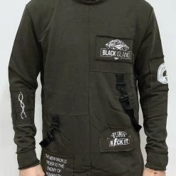 BUYERS CHOICE Buyer's Choice Sweatshirt - Graphics And Straps - Olive - ADA1005