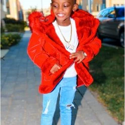 Shop All Jordan Craig Kids Coat - Denali Shearling - Red - 91540K