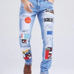 Shop All Foreign Local Jeans - The Who Patch - Blue Wash - FL-2096