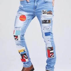 Shop All Foreign Local Jeans - The Who Patch - Blue Wash - FL-2096