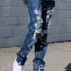 Shop All KDNK Jeans - Distressed - Dark Blue - KND4381