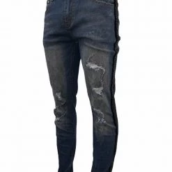 DNA Jeans - Navy Blue And Black Stones