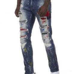 Shop All Smoke Rise Jeans - Colored Patches - Wyeth Blue - SJP21266