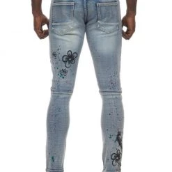 Smoke Rise Jeans - Unity Dripping - Placid Blue - SJP21264