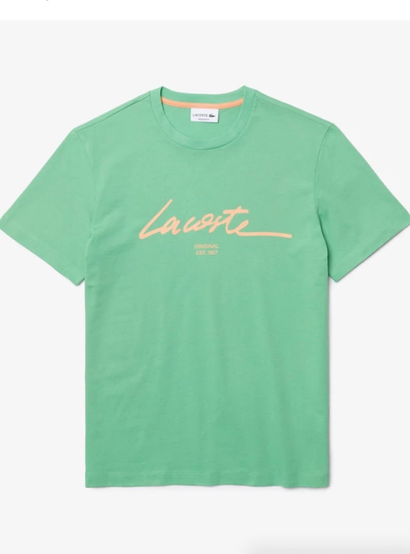 Lacoste T-Shirt - Script - Light Green - TH0503 51 TTF Shop All 2 Lacoste T-Shirt - Script - Light Green - TH0503 51 TTF Shop All