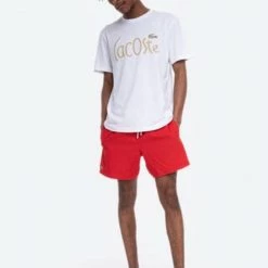 Shop All Lacoste T-Shirt - Warped Text - White - TH0049 51 001 7 Shop All Lacoste T-Shirt - Warped Text - White - TH0049 51 001