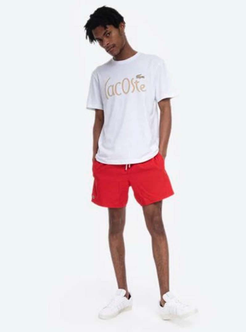 Shop All Lacoste T-Shirt - Warped Text - White - TH0049 51 001 3 Shop All Lacoste T-Shirt - Warped Text - White - TH0049 51 001