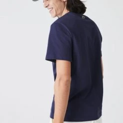 Lacoste T-Shirt - Oversize Badge - Navy And Green - TH1786 51 78X