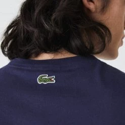 Lacoste T-Shirt - Oversize Badge - Navy And Green - TH1786 51 78X