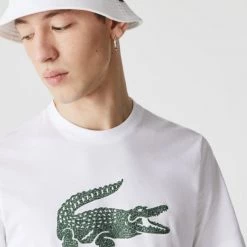 Lacoste T-Shirt - Crackled Logo - White - TH0063 51 001