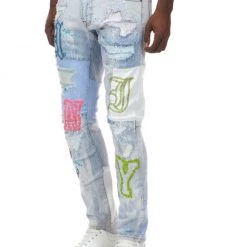 Smoke Rise Jeans - Cut And Sewn - Manchester Blue - SJP21390