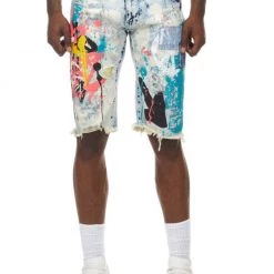 Smoke Rise Shorts - Graffiti Print - Axel Blue - SJS21289 Shop All