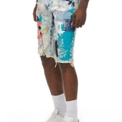 Smoke Rise Shorts - Graffiti Print - Axel Blue - SJS21289 Shop All