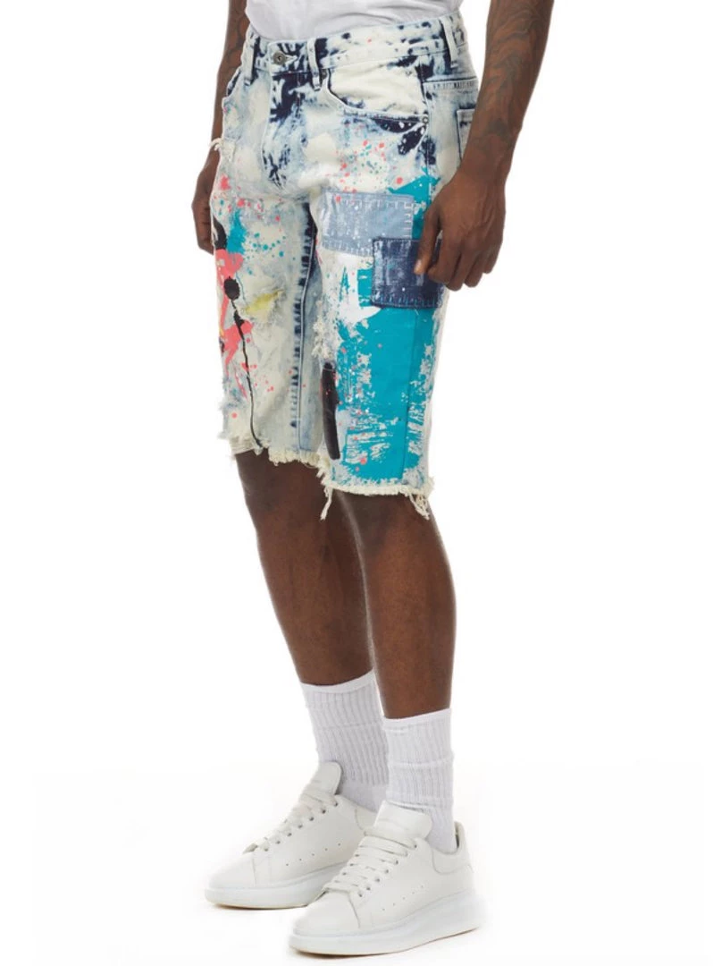 Smoke Rise Shorts - Graffiti Print - Axel Blue - SJS21289 Shop All 2 Smoke Rise Shorts - Graffiti Print - Axel Blue - SJS21289 Shop All