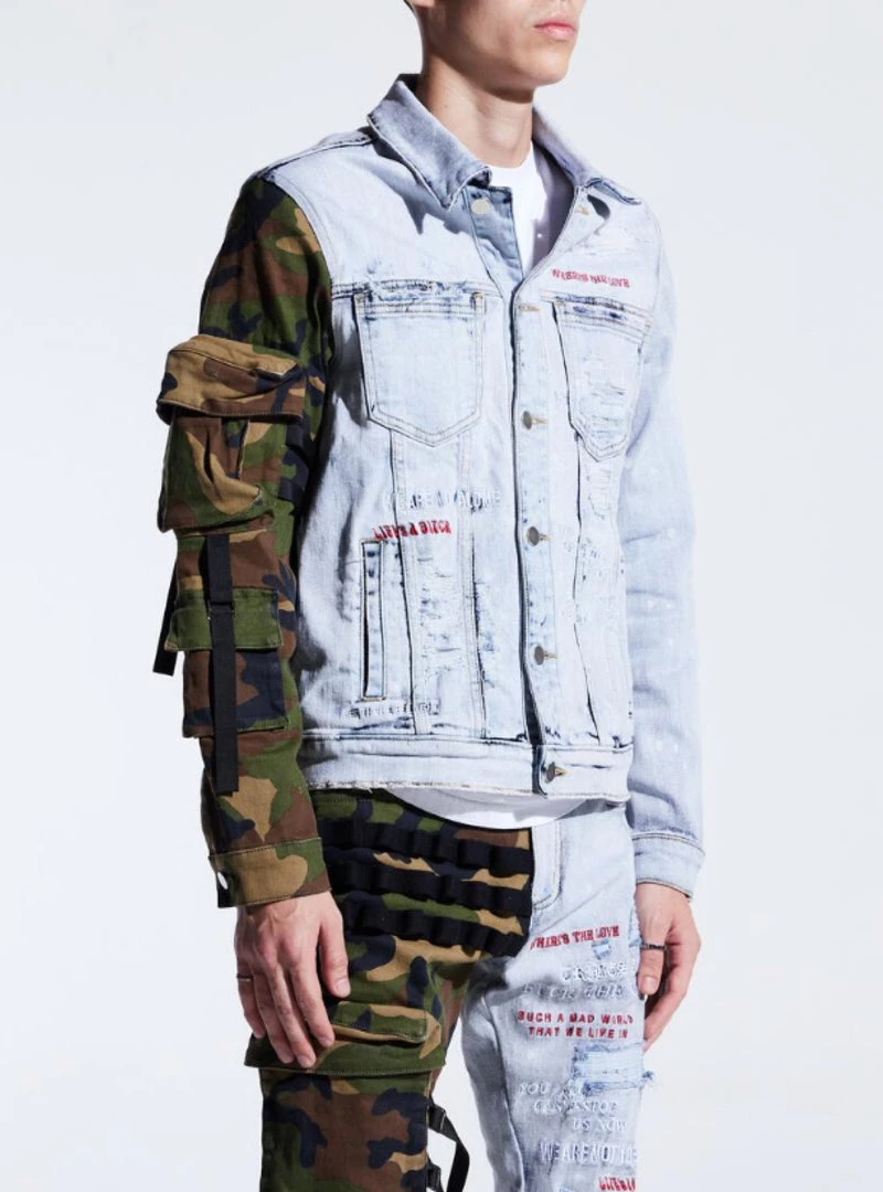 Embellish Denim Jacket - Ander - Split Camo Blue - EMBDECQS20-200 Shop All 2 Embellish Denim Jacket - Ander - Split Camo Blue - EMBDECQS20-200 Shop All