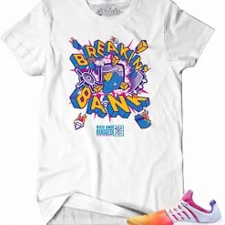 Rich & Rugged T-Shirt - Breakin' Bank - White And Pink - RRBRB-WHI1