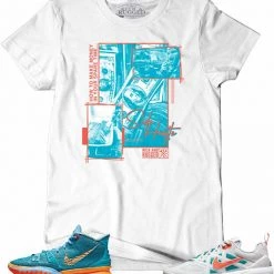 Rich & Rugged T-Shirt - Side Hustle - White And Turquoise - RRSID-WHI2 Shop All