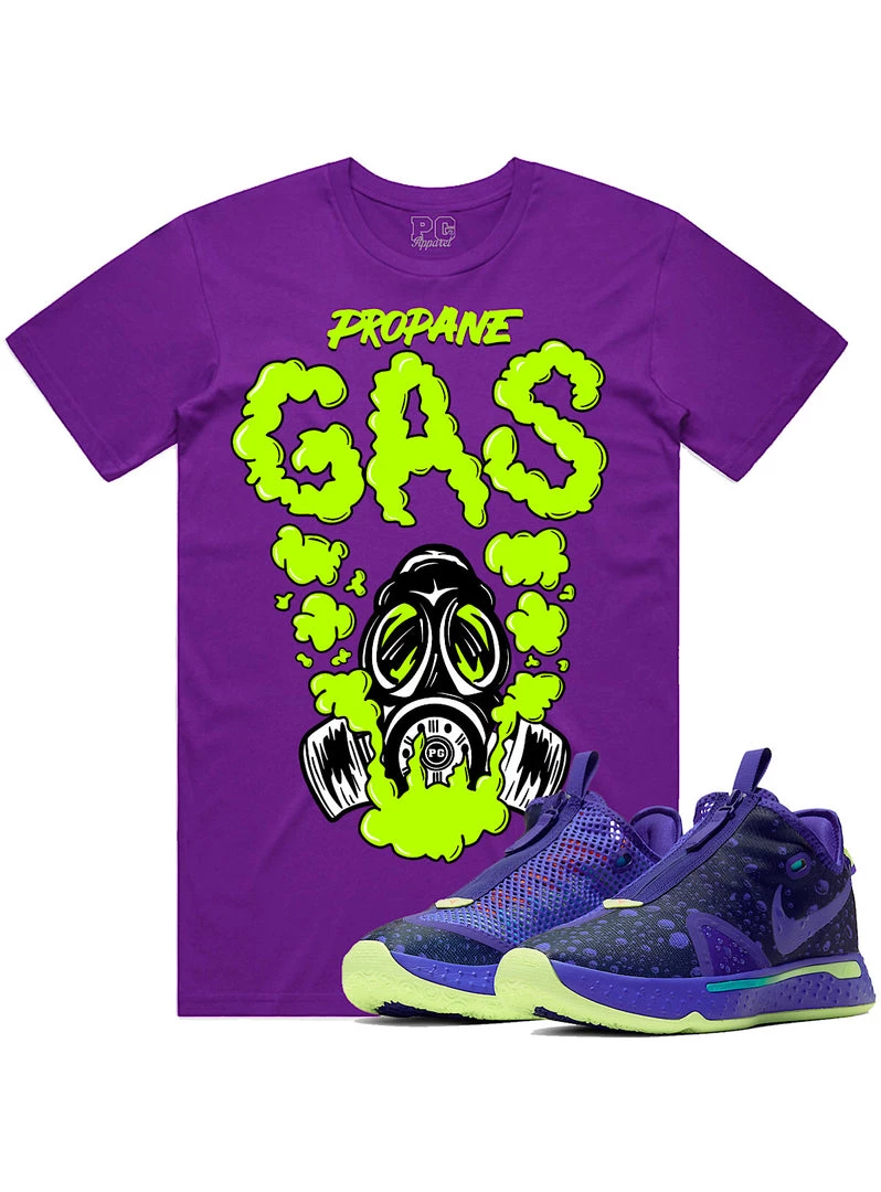 PG Apparel T-Shirt - Gas - Neon On Purple 1 PG Apparel T-Shirt - Gas - Neon On Purple