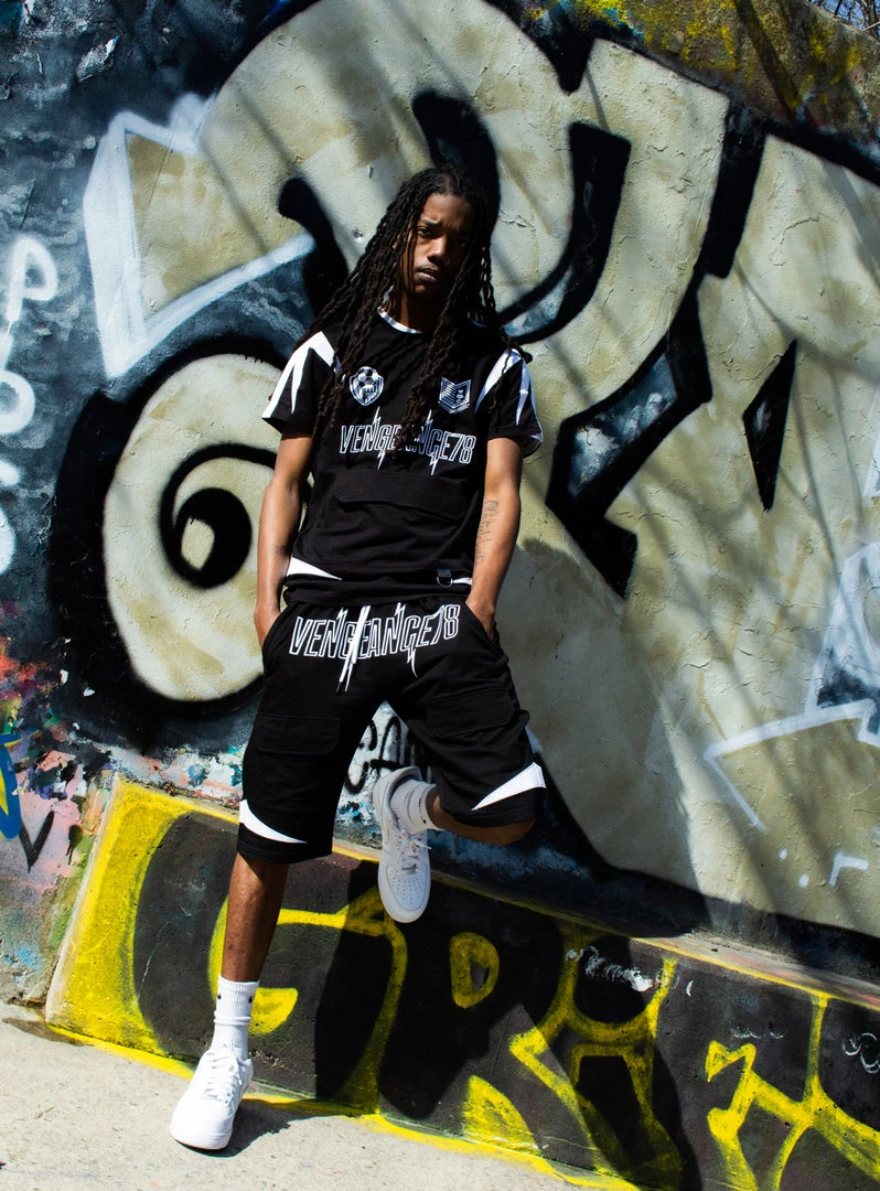 Vengeance78 Short Sets - Soccer Club - Black/White - VS3 1 Vengeance78 Short Sets - Soccer Club - Black/White - VS3