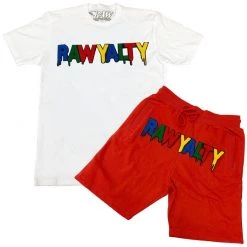 Rawyalty Short Set - RAW Multi - Red And White Shop All