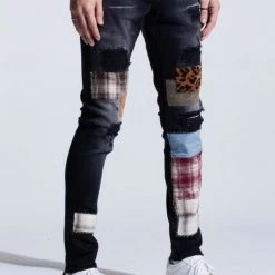 Shop All Embellish Jeans - Kion - Black Patchwork - EMBSP221-125