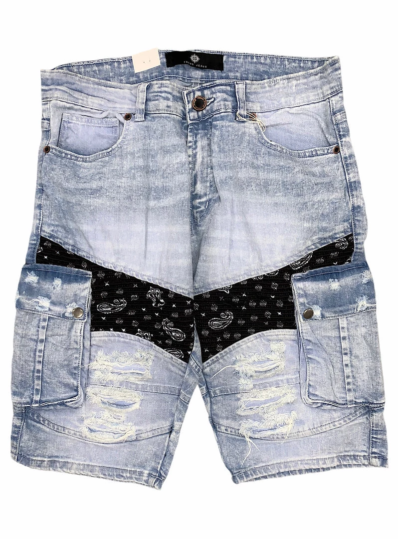 Focus Shorts - Moto Bandana - Light Blue - 4305SB Shop All 1 Focus Shorts - Moto Bandana - Light Blue - 4305SB Shop All