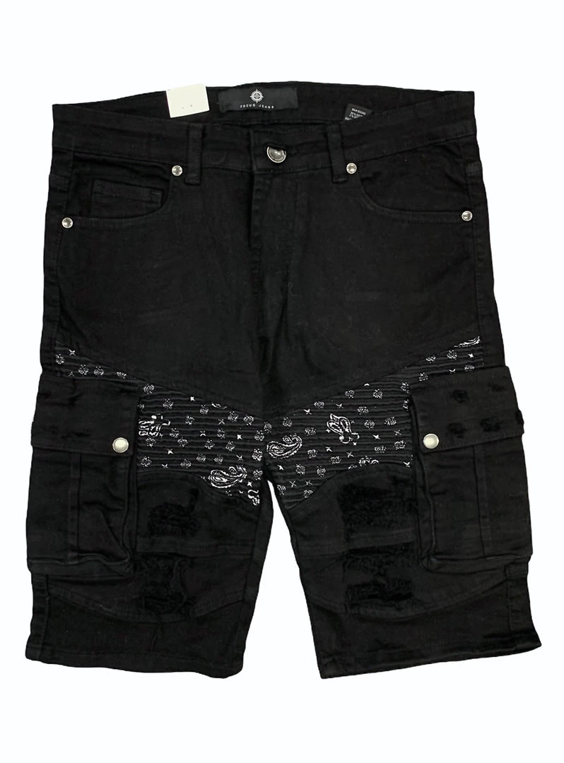 Focus Shorts - Moto Bandana - Jet Black - 4305SB Shop All 1 Focus Shorts - Moto Bandana - Jet Black - 4305SB Shop All