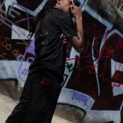 Vengeance78 Short Sets - Zippers - Black/Red - VS1