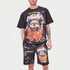 Shop All Maison Noir Shorts Set - Flaming Skull - Black - MNA1-002