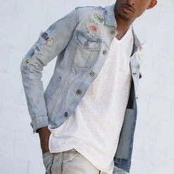 KDNK Denim Jacket - Rainbow Patched - Blue - KNO5047 Shop All