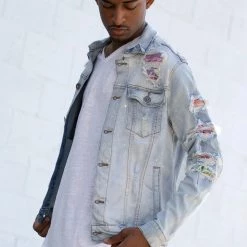 KDNK Denim Jacket - Rainbow Patched - Blue - KNO5047 Shop All