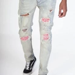 KDNK Jeans - Pintucked Patch - Tinted Light Blue - KND4309