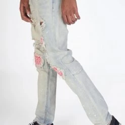 KDNK Jeans - Pintucked Patch - Tinted Light Blue - KND4309