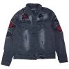 Shop All KDNK Denim Jacket - Rhinestone - Black - KNO5050
