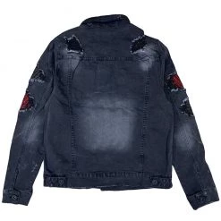 Shop All KDNK Denim Jacket - Rhinestone - Black - KNO5050