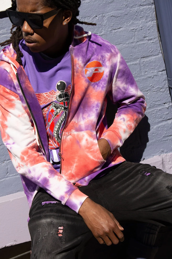 Shop All Politics Hoodie - Mikan Tie Dye Zip Up - Purple And Multi - MIKAN351 6 Shop All Politics Hoodie - Mikan Tie Dye Zip Up - Purple And Multi - MIKAN351